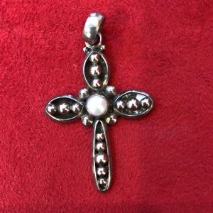 Silpada sterling silver cross with pearl